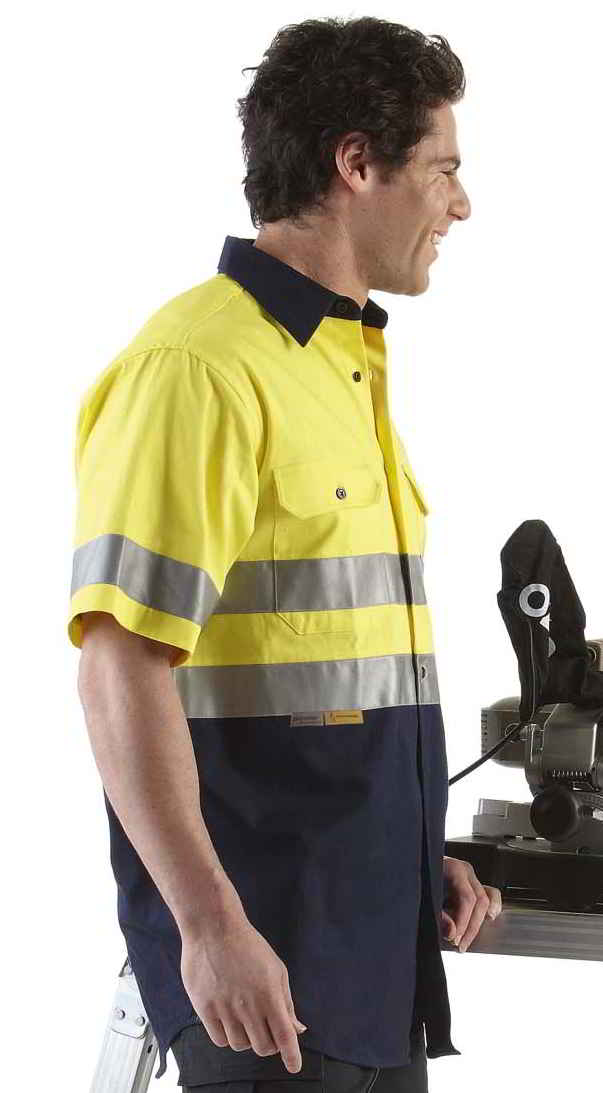 3987 DNC Hi Vis Safety Shirt with reflective tape